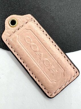 Authentic Coach Pebbled Leather Replacement Bag Charm Hangtag Blush Pink 2.25”